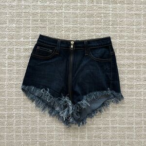 SOLD Vibrant M.I.U Full Zip Frayed Denim Shorts